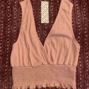 urban outfitters crossover cinched pink top tags still on never worn😇